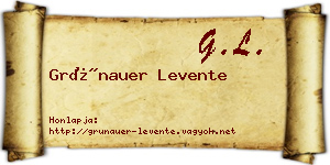 Grünauer Levente névjegykártya